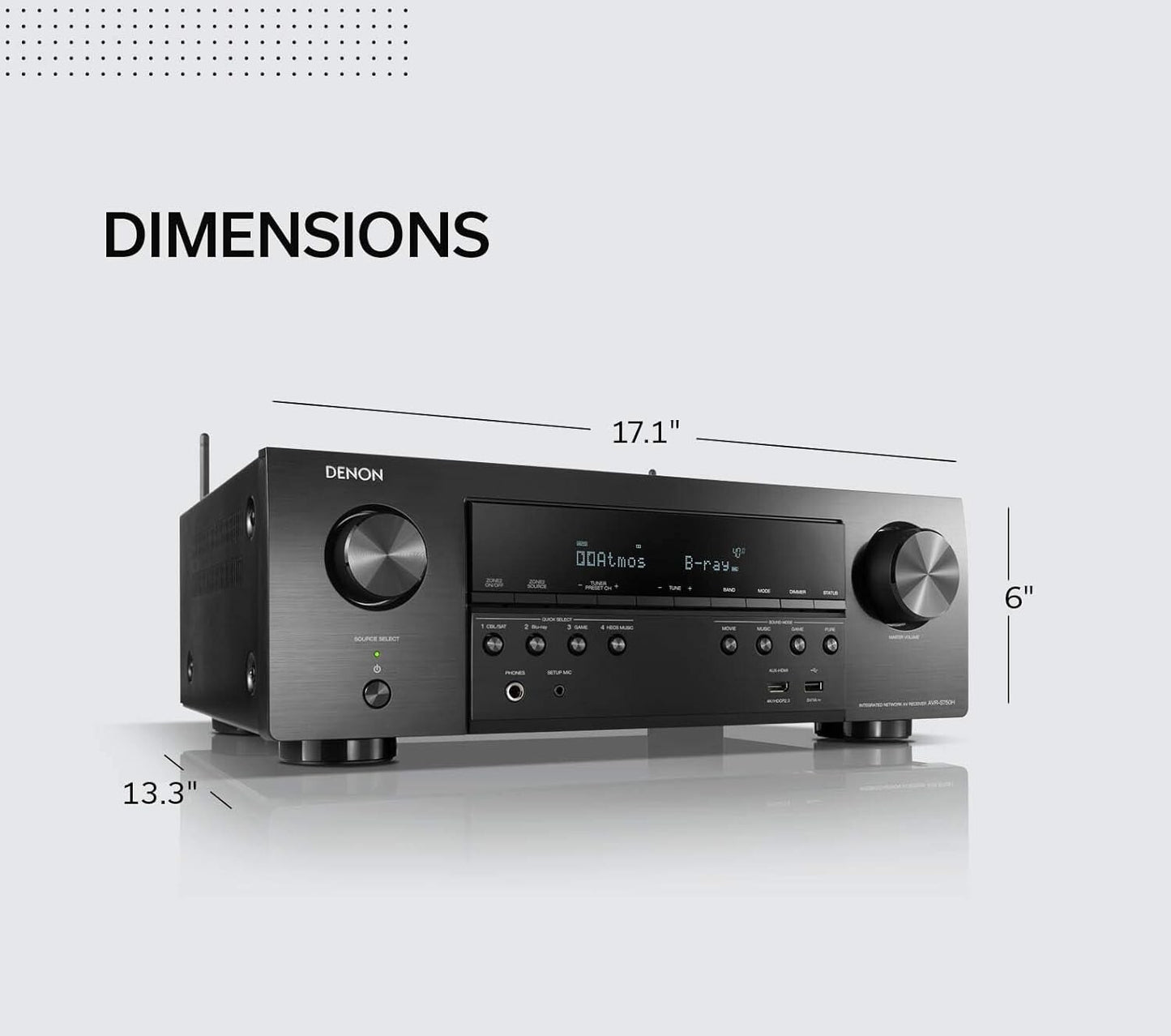Denon AVR-S750H 7.2 Ch 165W 4K UHD AV Receiver Home Theater Surround