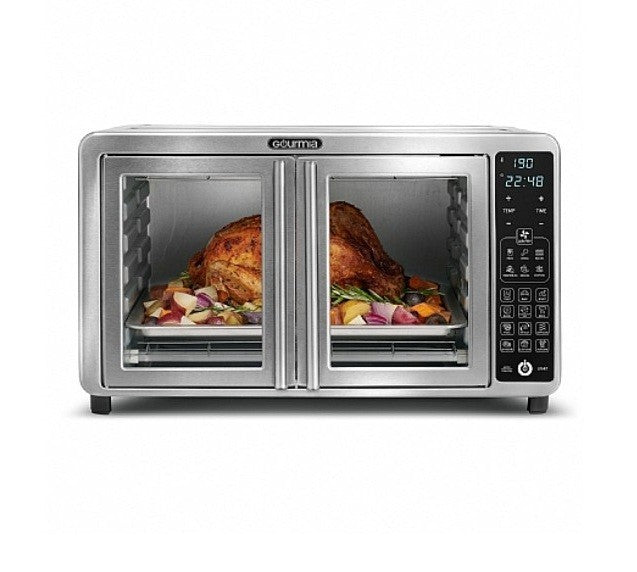 Gourmia GTF7660 Digital Air Fryer Oven – 19 Functions, SS, French Door, 12-Slice