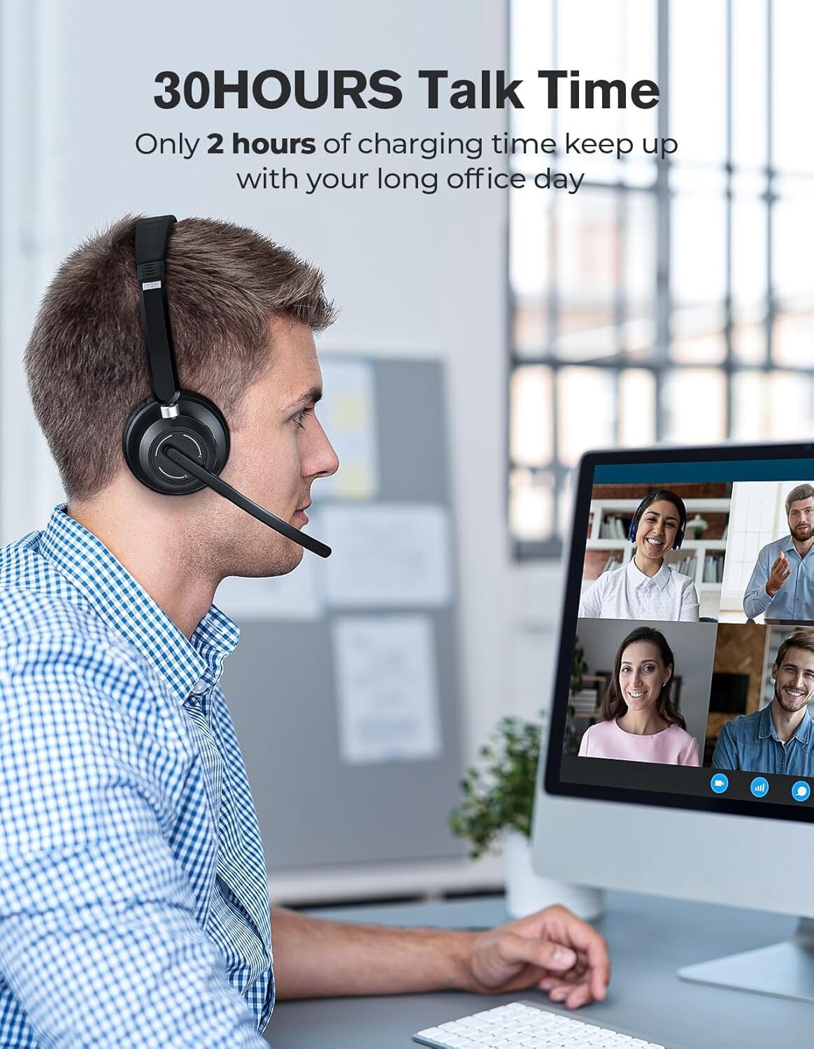 2024 USB Wireless Headset Microphone New V53 Headset Dongle Compute