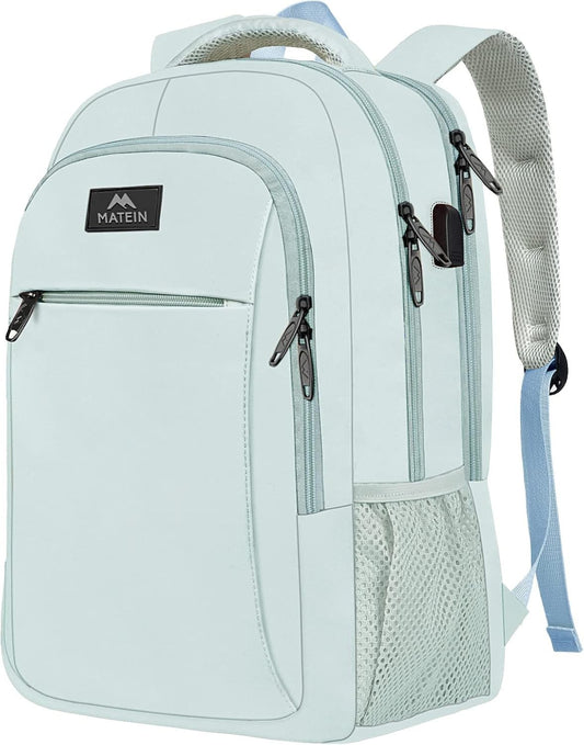 MATEIN School Laptop Backpack – Lightweight, USB Charging, Fits 15.6", Gift Idea