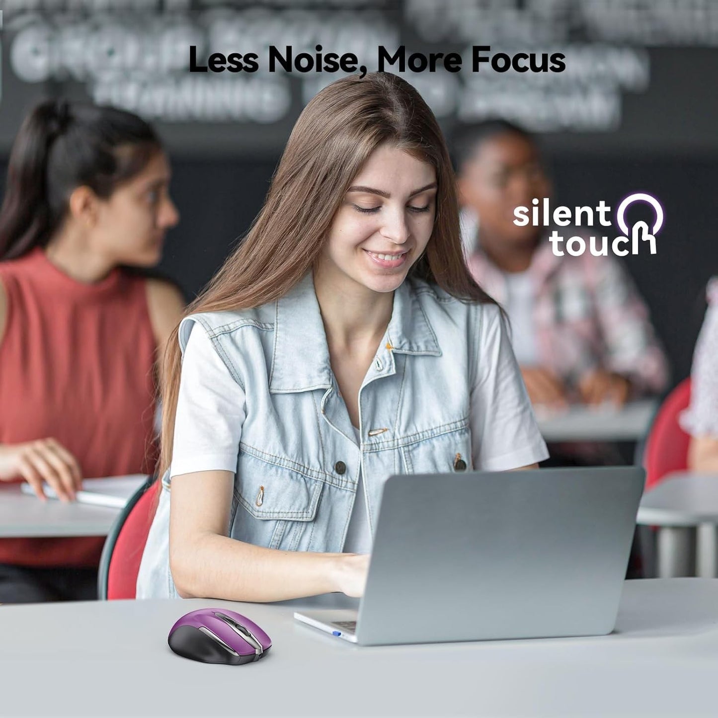 TECKNET Wireless Mouse for Laptop, Silent Mouse Quiet Click, Computer Mouse Wire