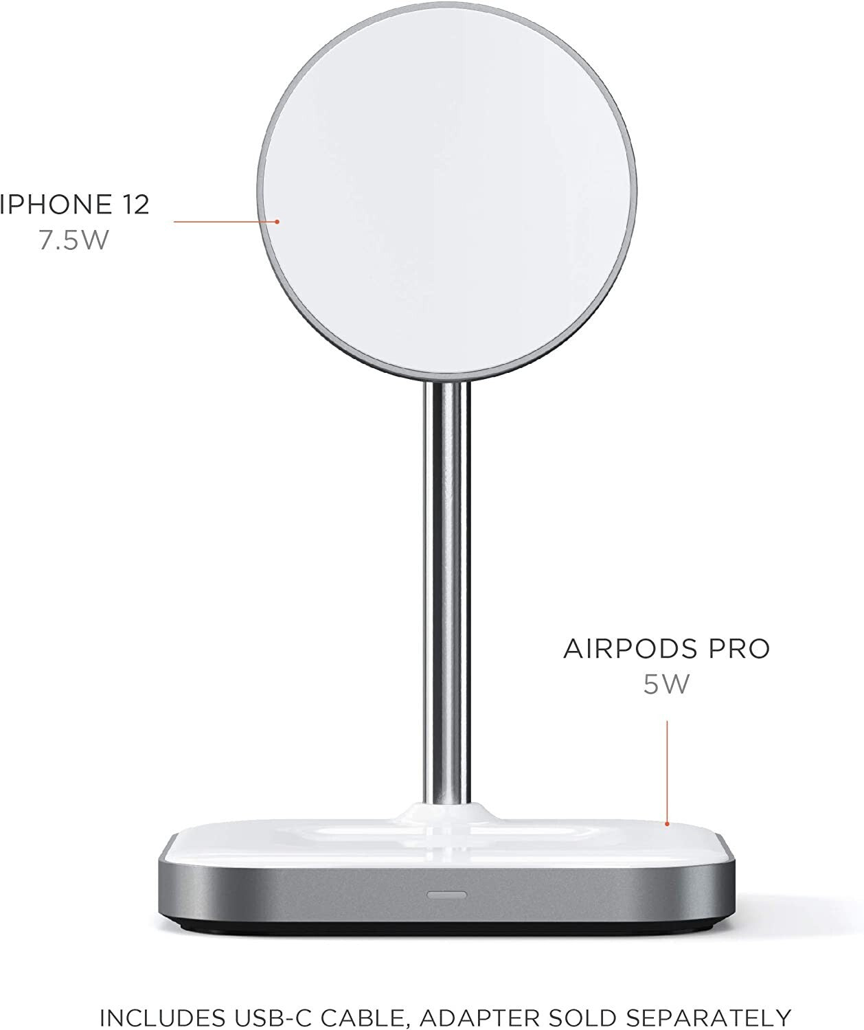 Satechi 2 in 1 Wireless Charging Stand MAgSafe iPhone & Airpods OEM