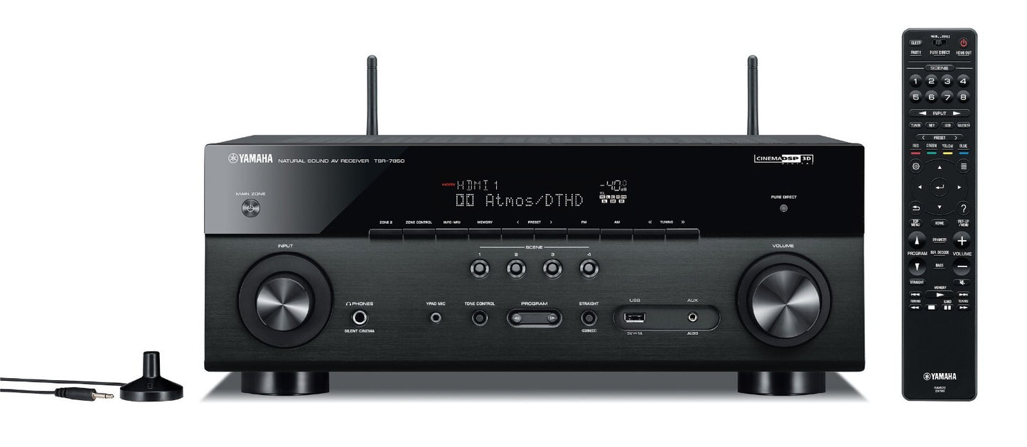 TSR-7850 DTS Yamaha 72 CH Dolby Atmos WiFi BT 4K Receiver Black