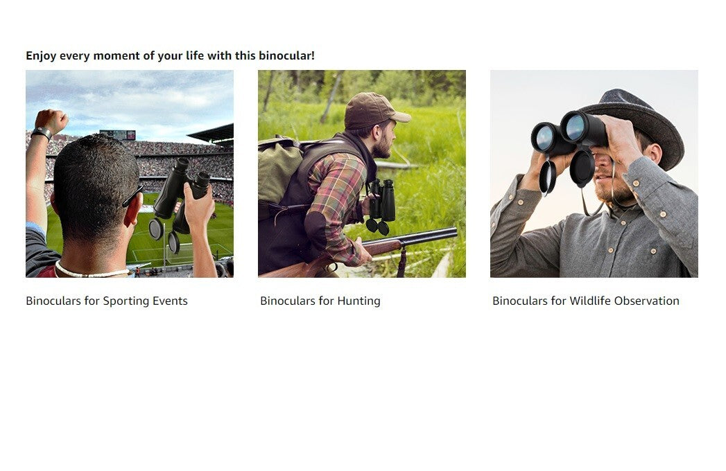 IPX7 Usogood 12x50 HD Binoculars Adults Tripod Phone Adapter Profe