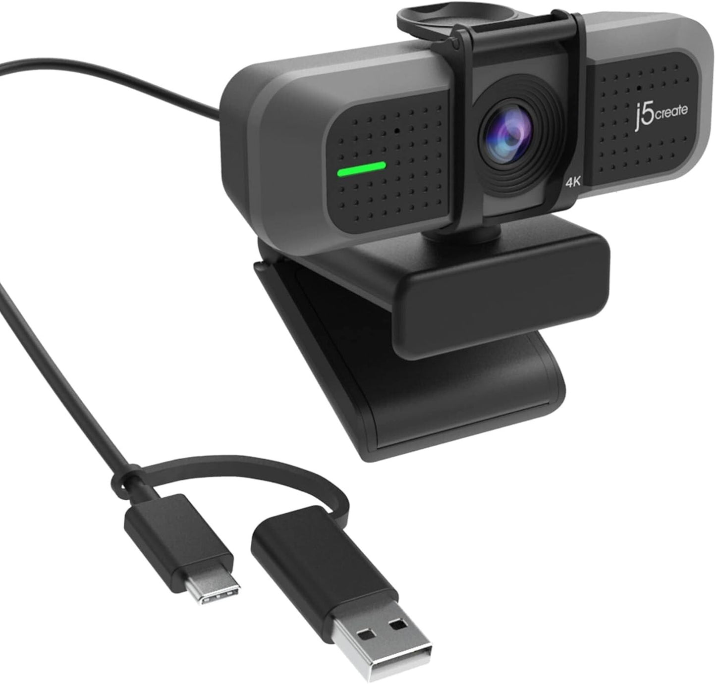 JVU430 BLACK j5create 4K Wide Angle Webcam w Mic Privacy Cover