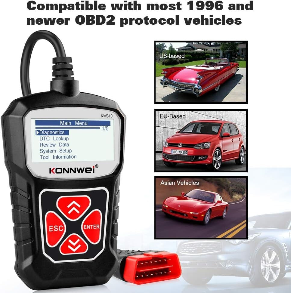 KONNWEI KW310 Scanner Full Functions 10 Modes Car Engine Diagnosti