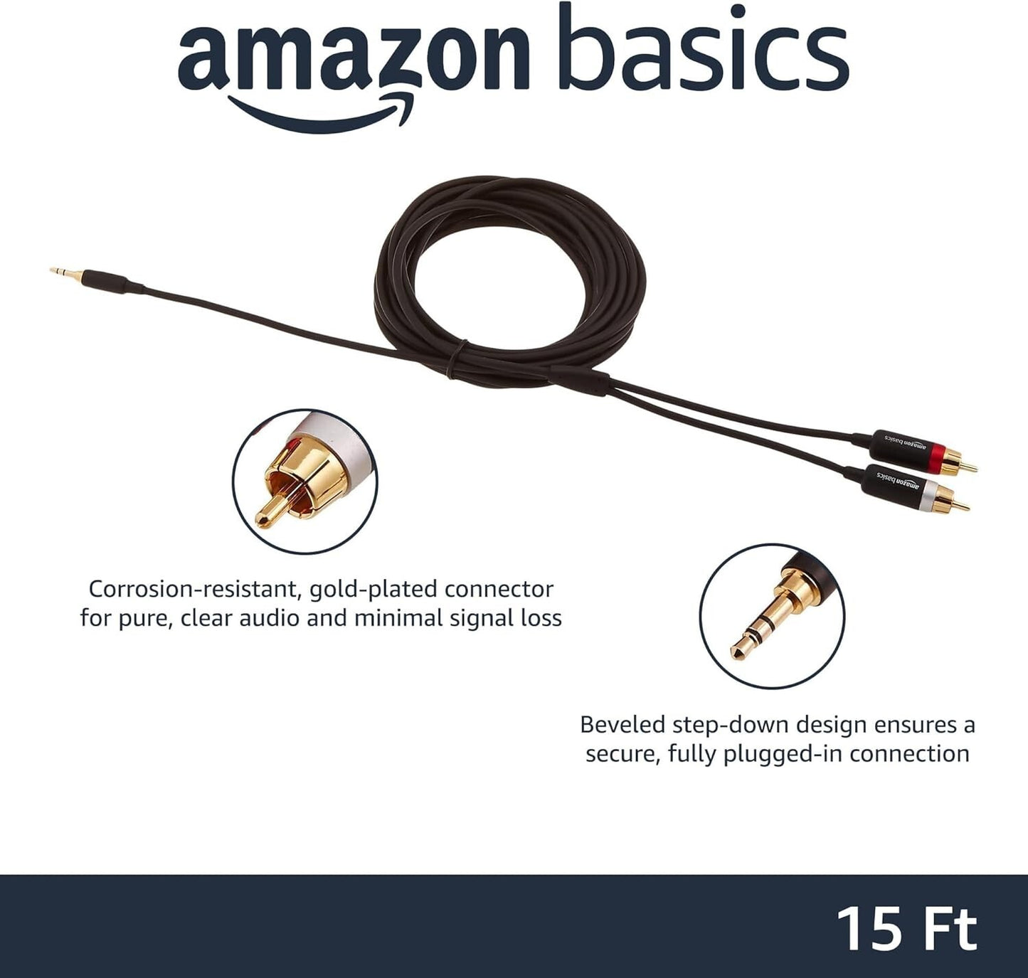 RCA Amazon Basics 35 Aux To 2 X Adapters Audio Cable Amplifiers Active