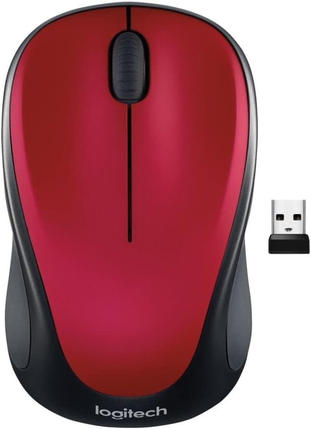 Logitech M317 Wireless Mouse 1000 DPI USB Nano Receiver Red PC/Mac/Laptop