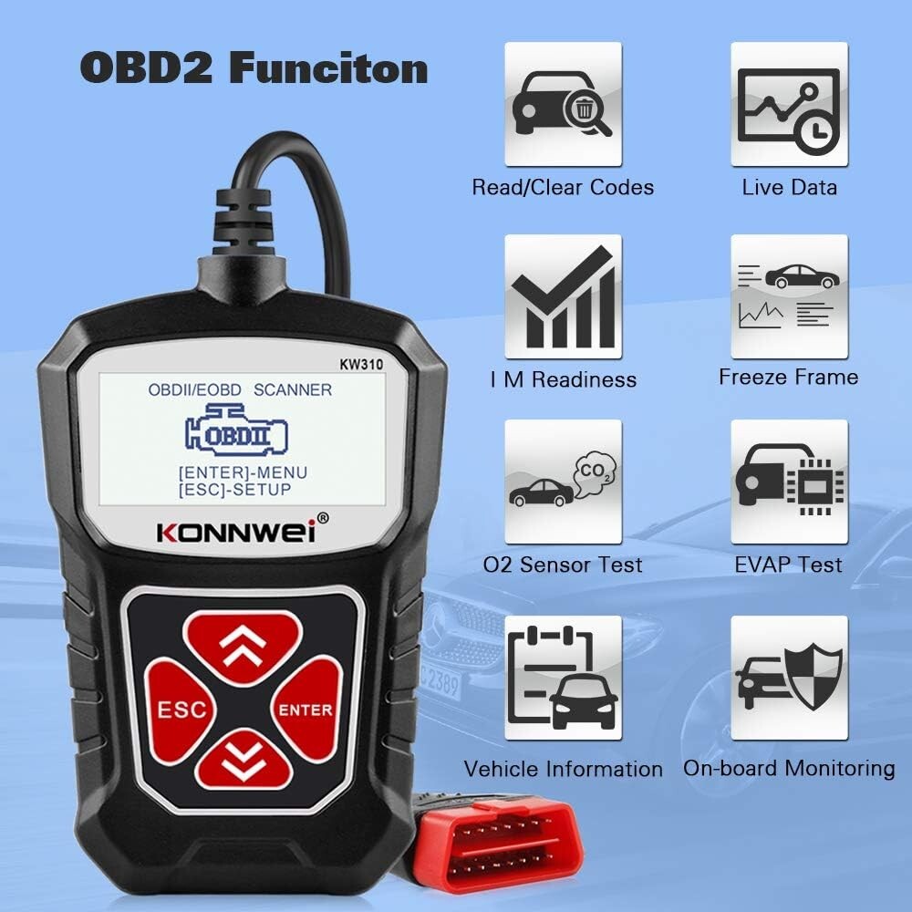 KONNWEI KW310 Scanner Full Functions 10 Modes Car Engine Diagnosti