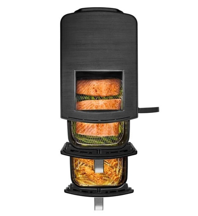 Gourmia Dual Basket Air Fryer Smart Finish 4Layer Cooking