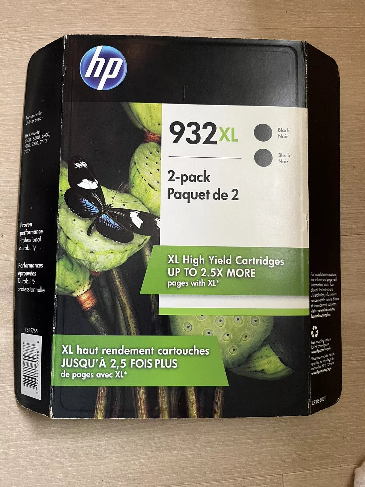 932 CR315BN HP XL Ink Cartridges Black High Yield Pack of 2
