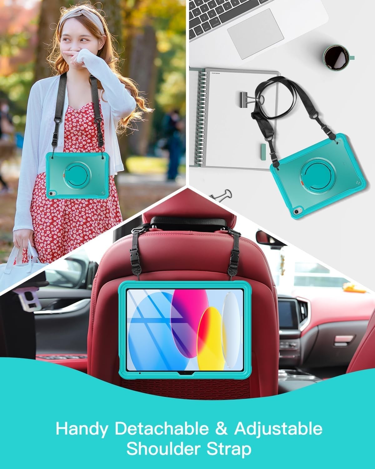 BRAECN 11" iPad Case 11th/10th Gen 2025/2022 Shockproof Handle Stand Strap