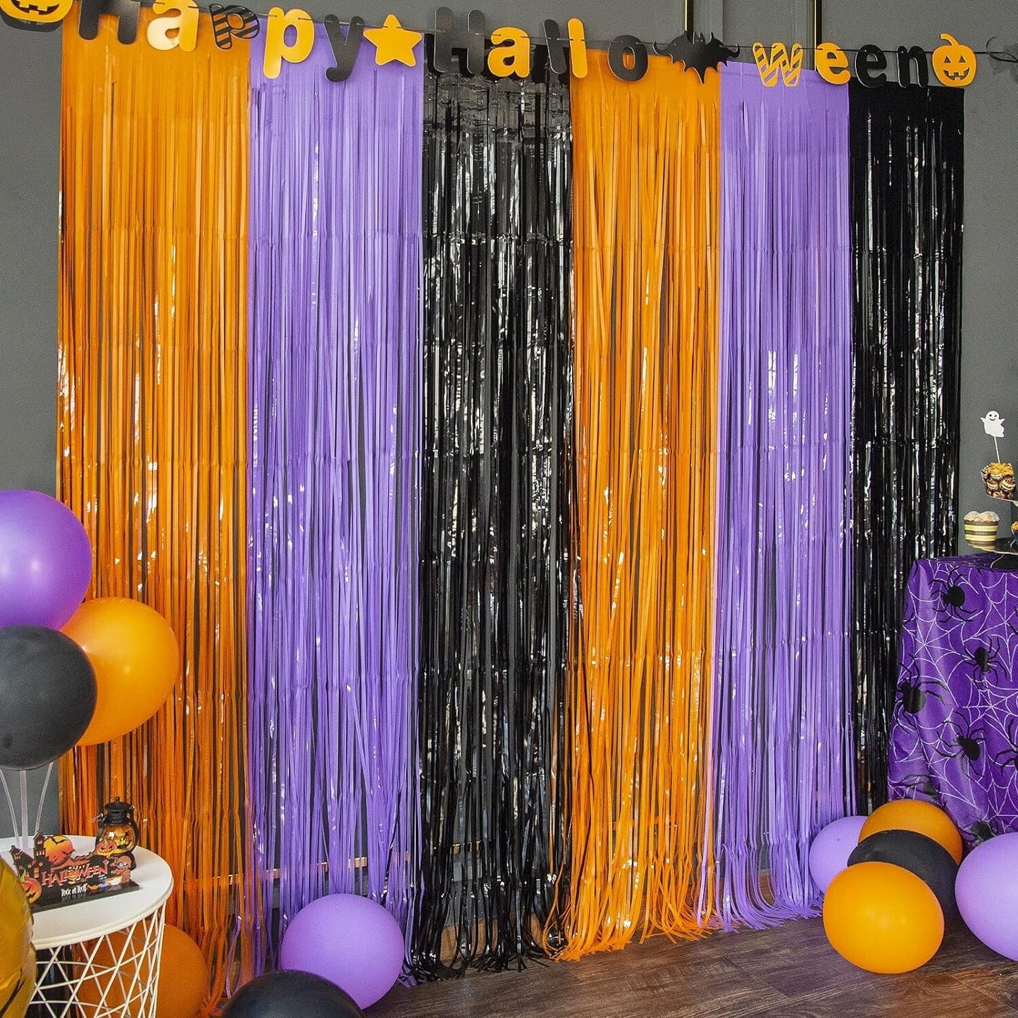 LOLStar Halloween Party Decoration 3 Pack Orange Purple Black Photo Booth Props