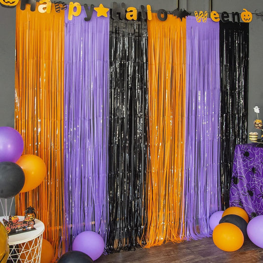 LOLStar Halloween Party Decoration 3 Pack Orange Purple Black Photo Booth Props