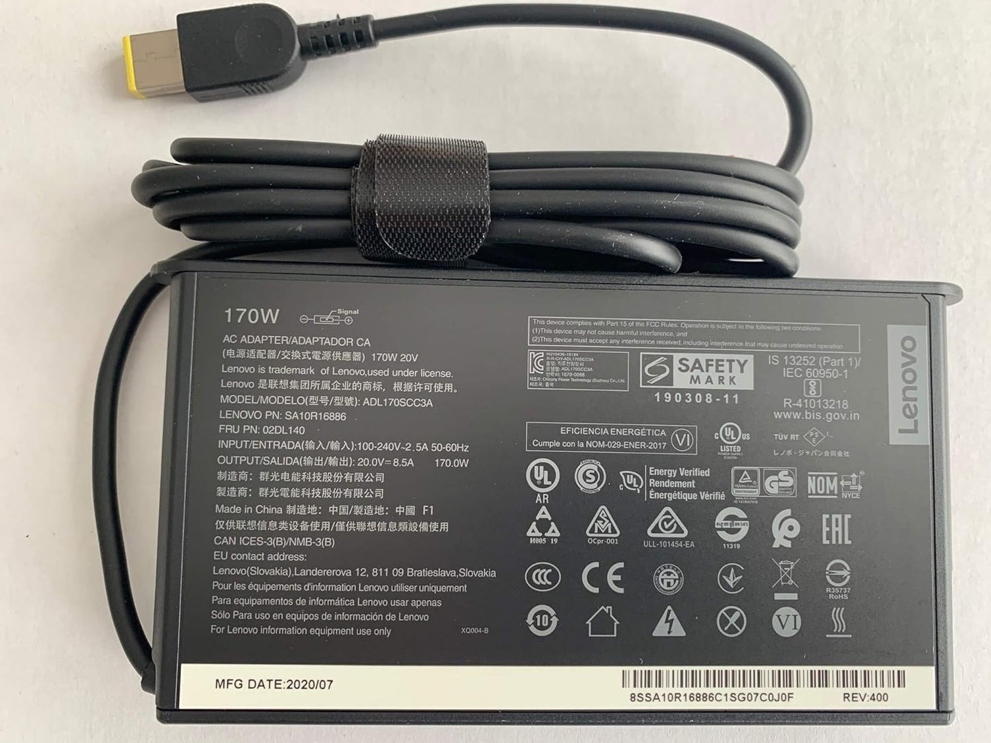 Lenovo ADL135SDC3A 135W Slim Tip AC Adapter for Lenovo ThinkPad P1 20MD