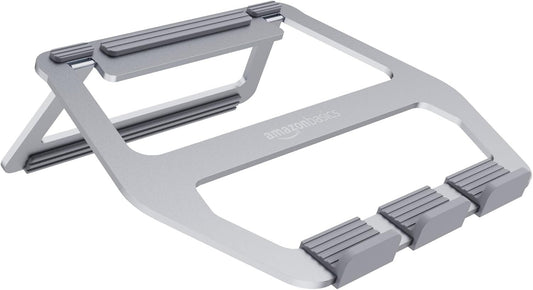SILVER Amazon Basics Aluminum Portable Foldable Support Stand Laptops up to 13