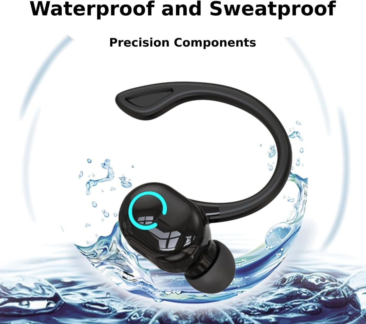 Wireless Bluetooth Earphone 52 Single Ear Hook In-Ear Headset Office Sport