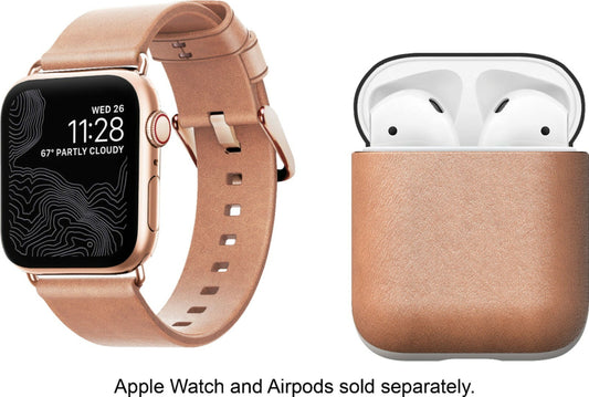 NATURAL Nomad Modern Leather iWatch Strap Apple Watch 38mm 40mm AirPod