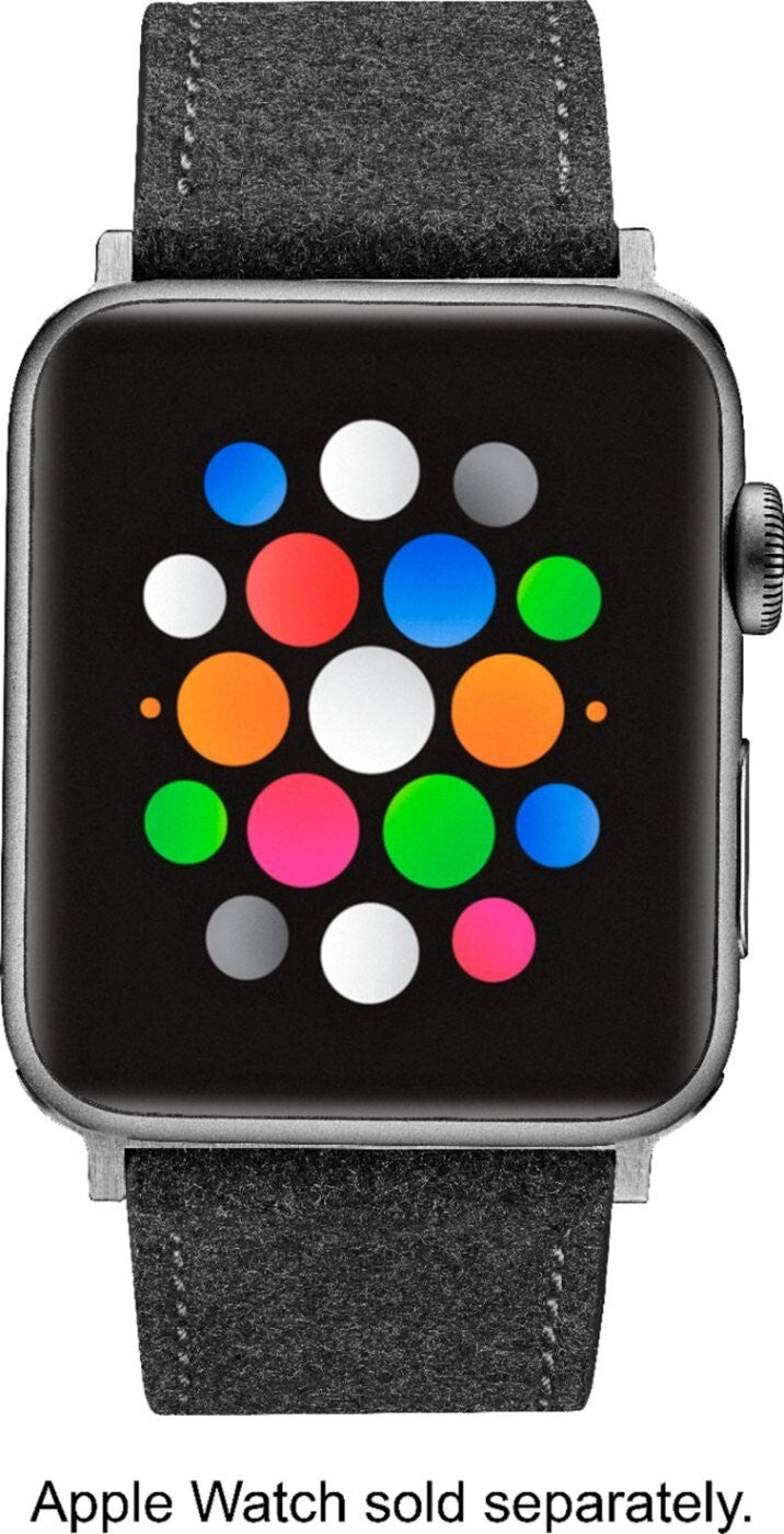 Platinum Fabric Watch Strap Apple Watch 42mm 44mm Dark Gray