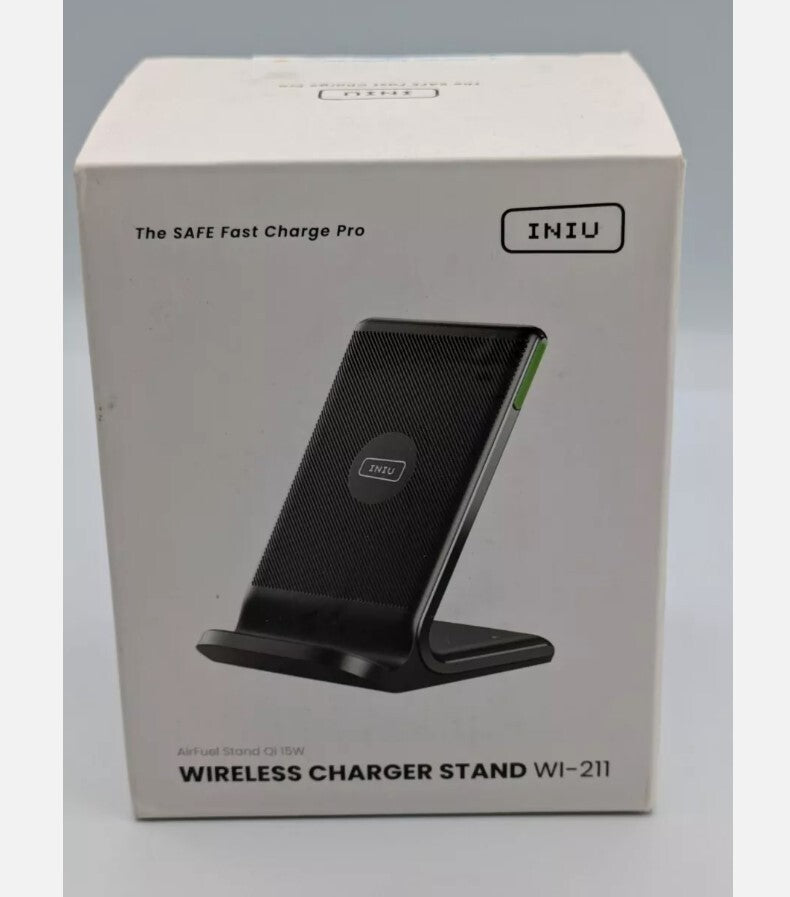 INIU Wireless Charger 15W Fast Qi Certified Charging Station w/ Sleep-Friendly