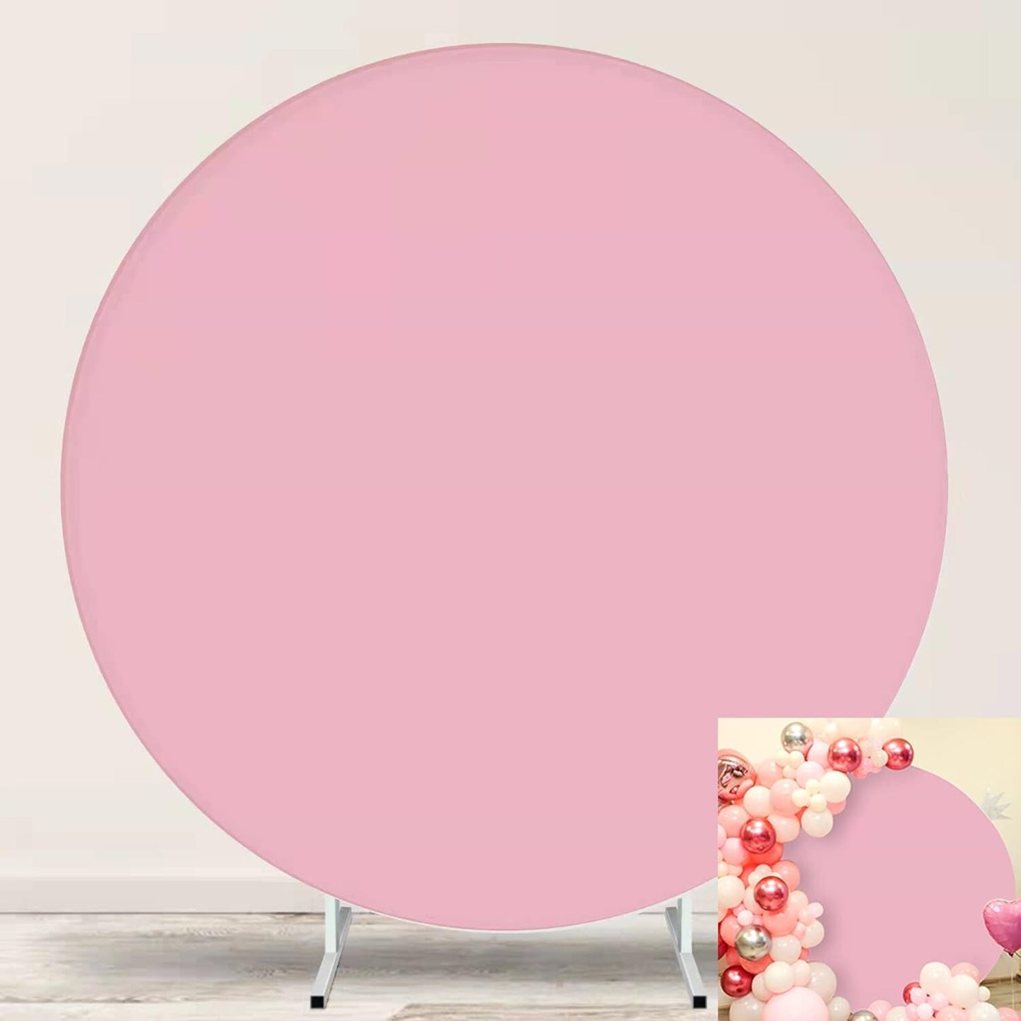 5FT Pink Round Backdrop Cover 7 Circle Photography w 4 Clips