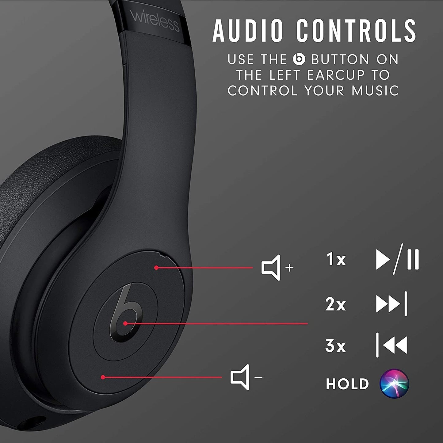 Beats Studio3 Wireless Noise Cancelling Over-Ear Headphones Apple W1 Headphones
