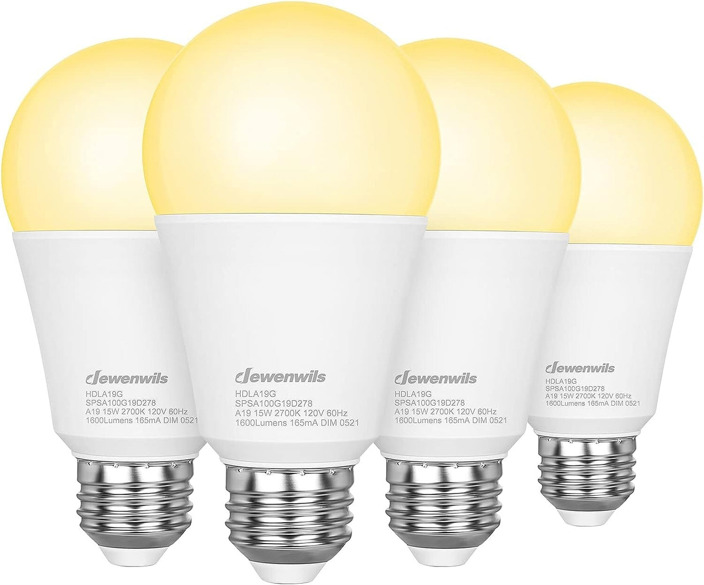 DEWENWILS A19 4 Pack Light Bulb Equivalent Dimmable Bulbs