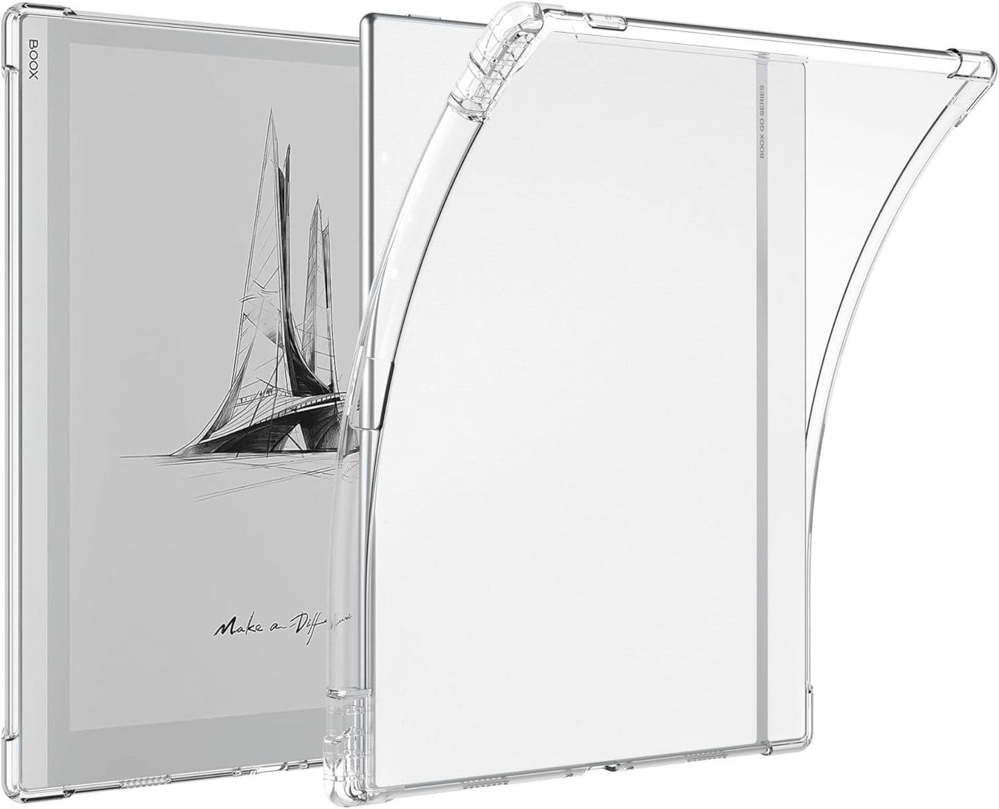 Clear TPU Case for Onyx Boox Go 10.3" 2024 Tablet Slim Lightweight w/ Pen Holder