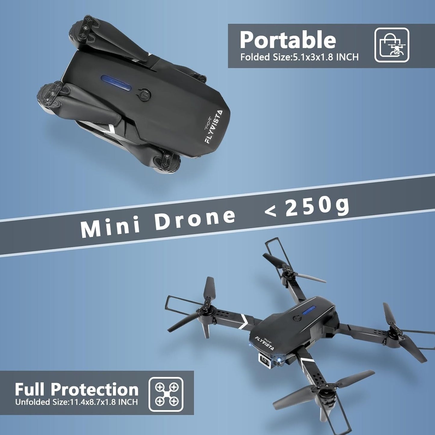 1080P FPV Mini Drone Camera Adults Kids Wifi Camera Drone 3 Batte