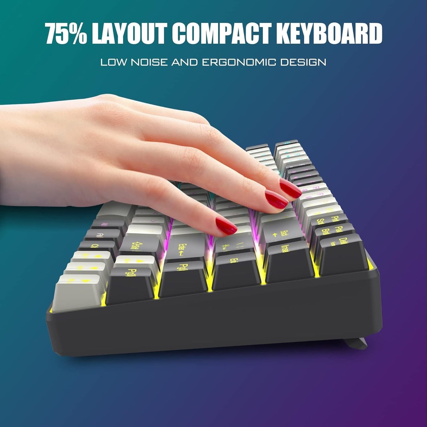 K84 RedThunder Wireless Keyboard Mouse Combo Rainbow Backlit