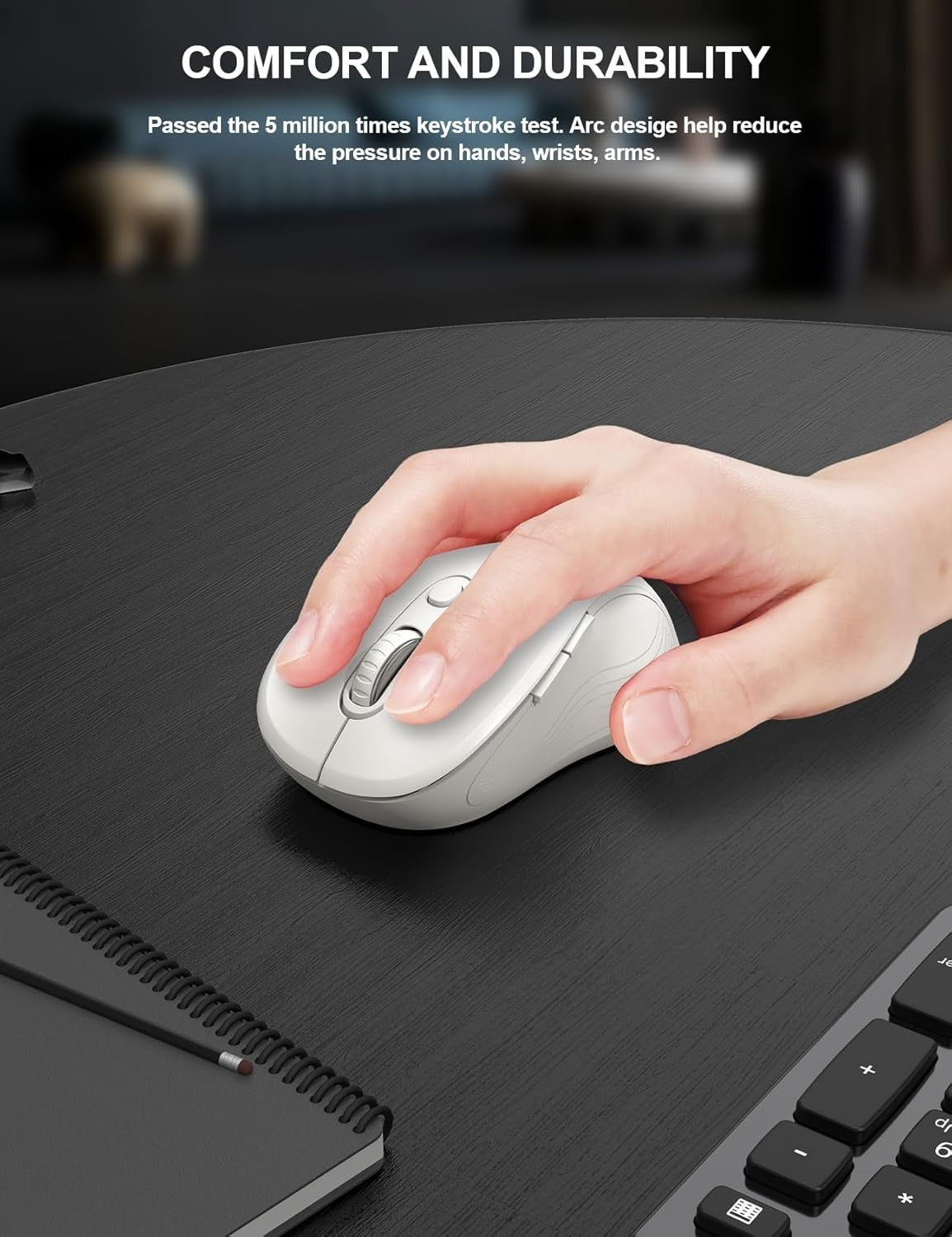 Trueque Wireless Mouse 2.4GHz, Ergonomic 6 Buttons 3-Level DPI USB for PC/Laptop