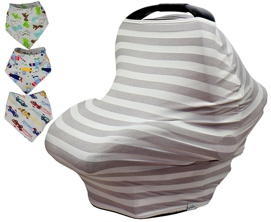 BONUS Baby Car Seat Nursing Cover Bandana Drool Bibs Drawstring Carry Bag Sh