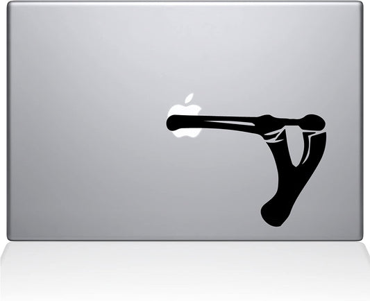 1898-MAC-15P-BLA Decal Guru Sling Shot Apple Decal Vinyl Sticker Black 15