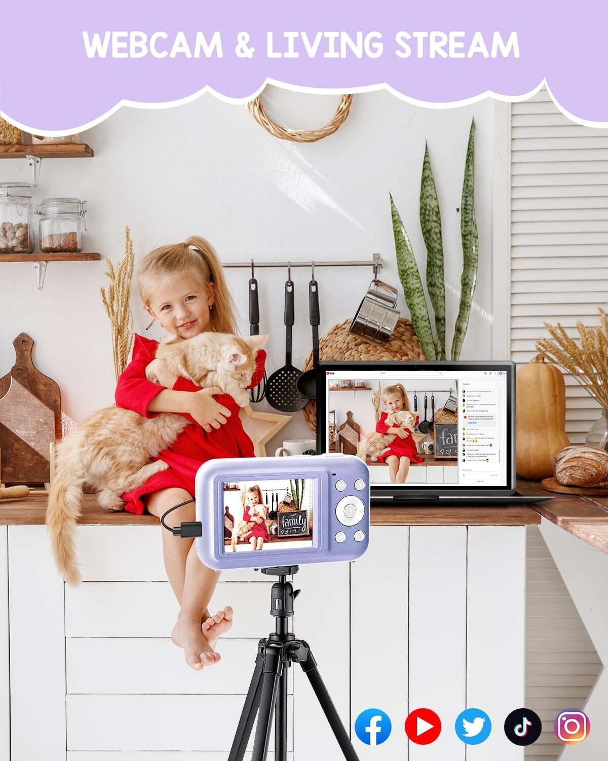 FHD 1080P Digital Camera Kids Camera SD Card Point Shoot Ca
