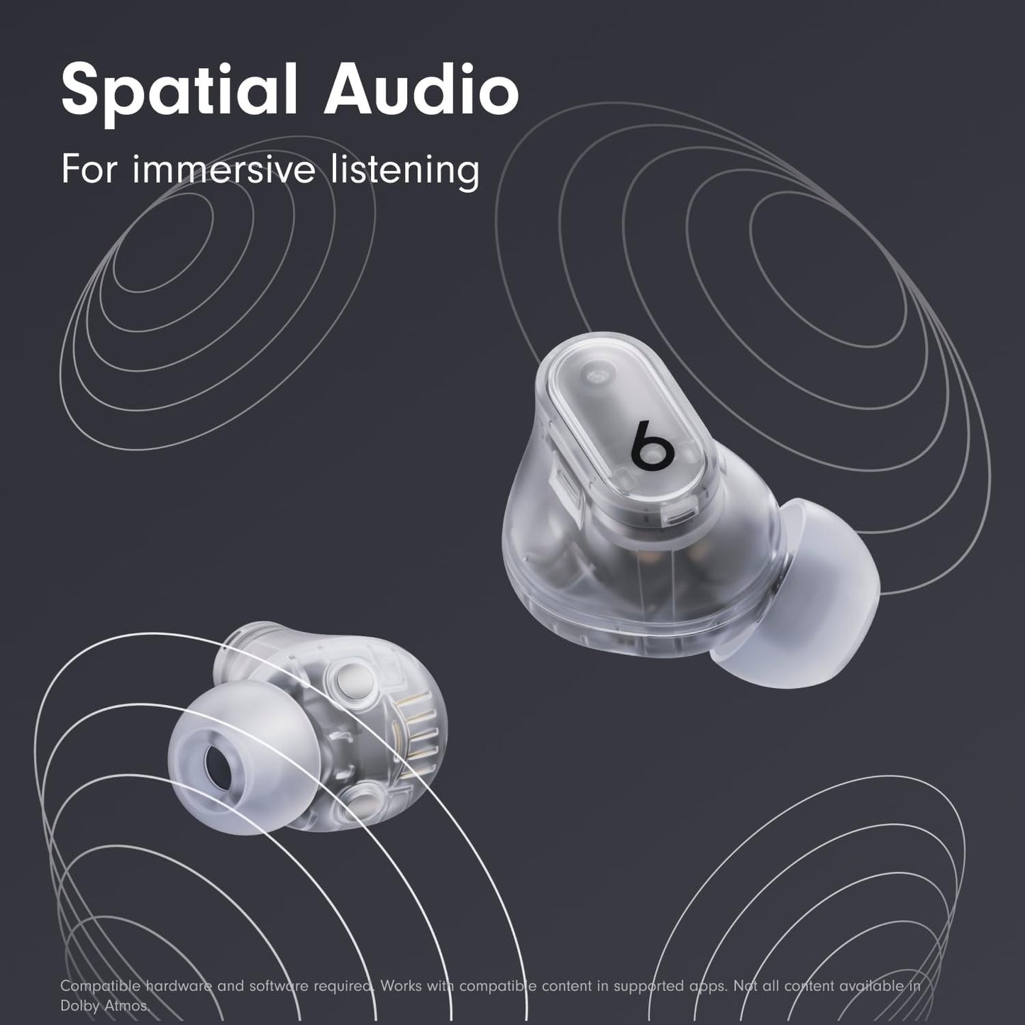 Beats Studio Buds+ Wireless Earbuds Noise Cancelling Apple Android Transparent