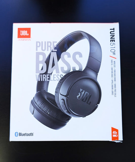 JBL Live 510BT Wireless Bluetooth Headphones, 40H Battery, Mic, Foldable, Black