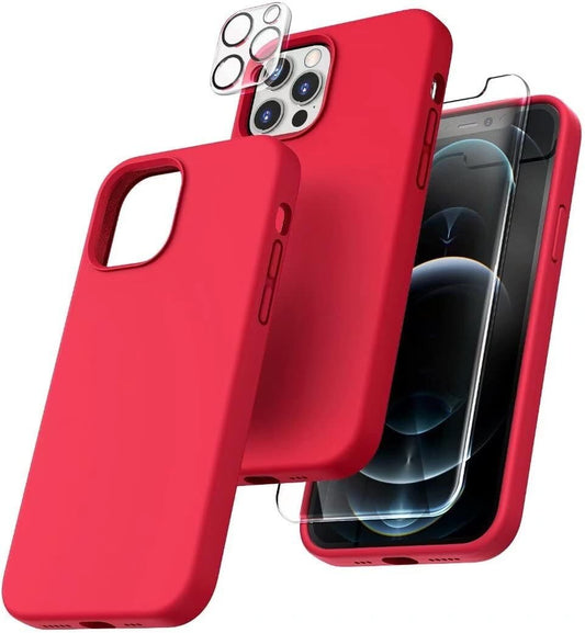 iPhone Pro Max 12 Shockproof 2 Pack ScreenCamera Lens ProtectorRed