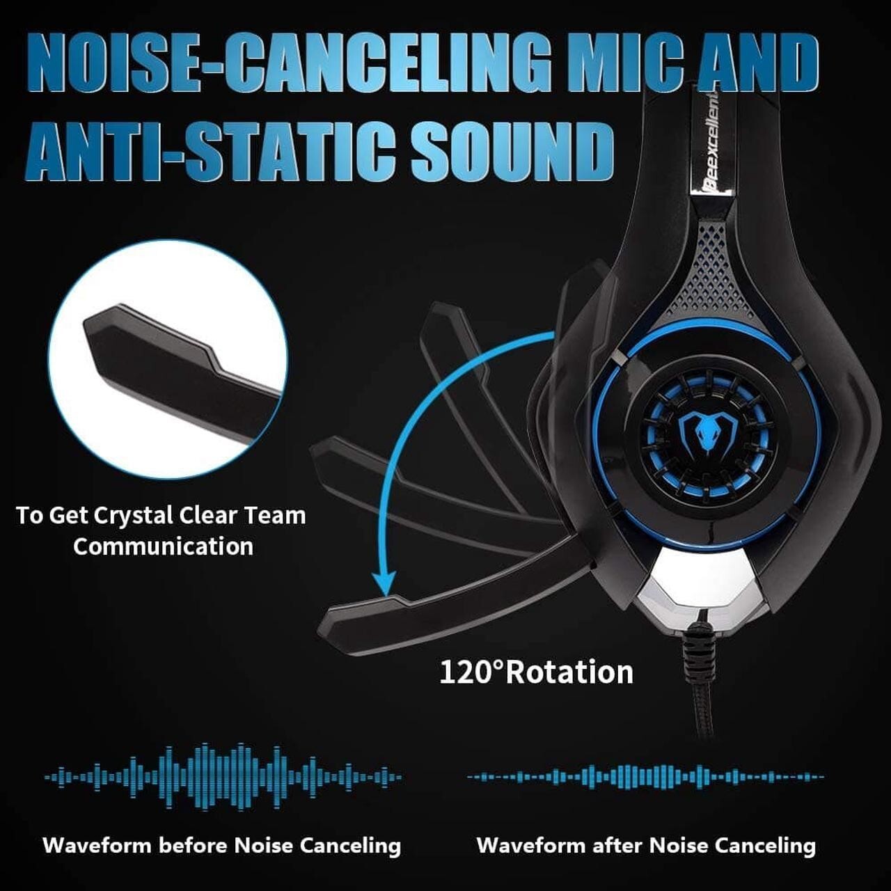 PS4 Beexcellent Gaming Headset Xbox One Controller PC Over Ear Headphones