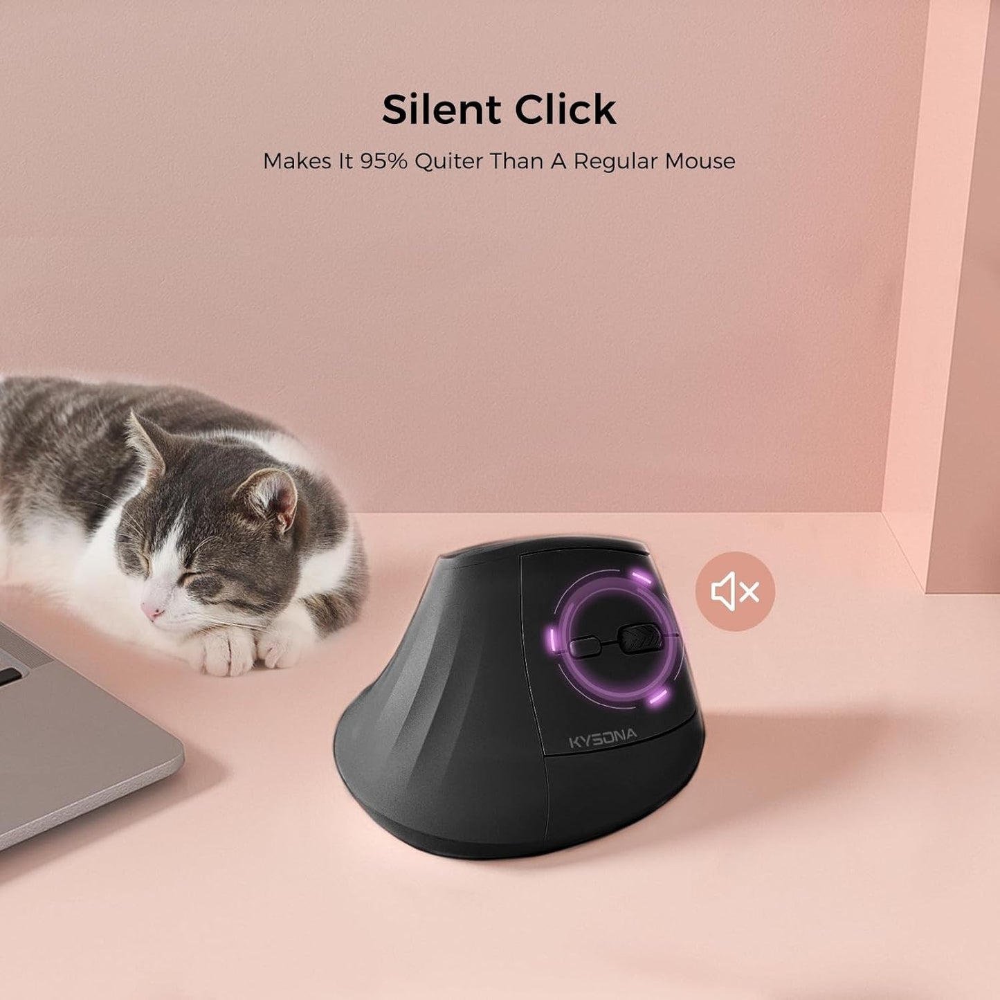 Wireless Ergo Tower Mouse – 57° Vertical, BT/2.4G, 4000 DPI, Mac/PC Compatible