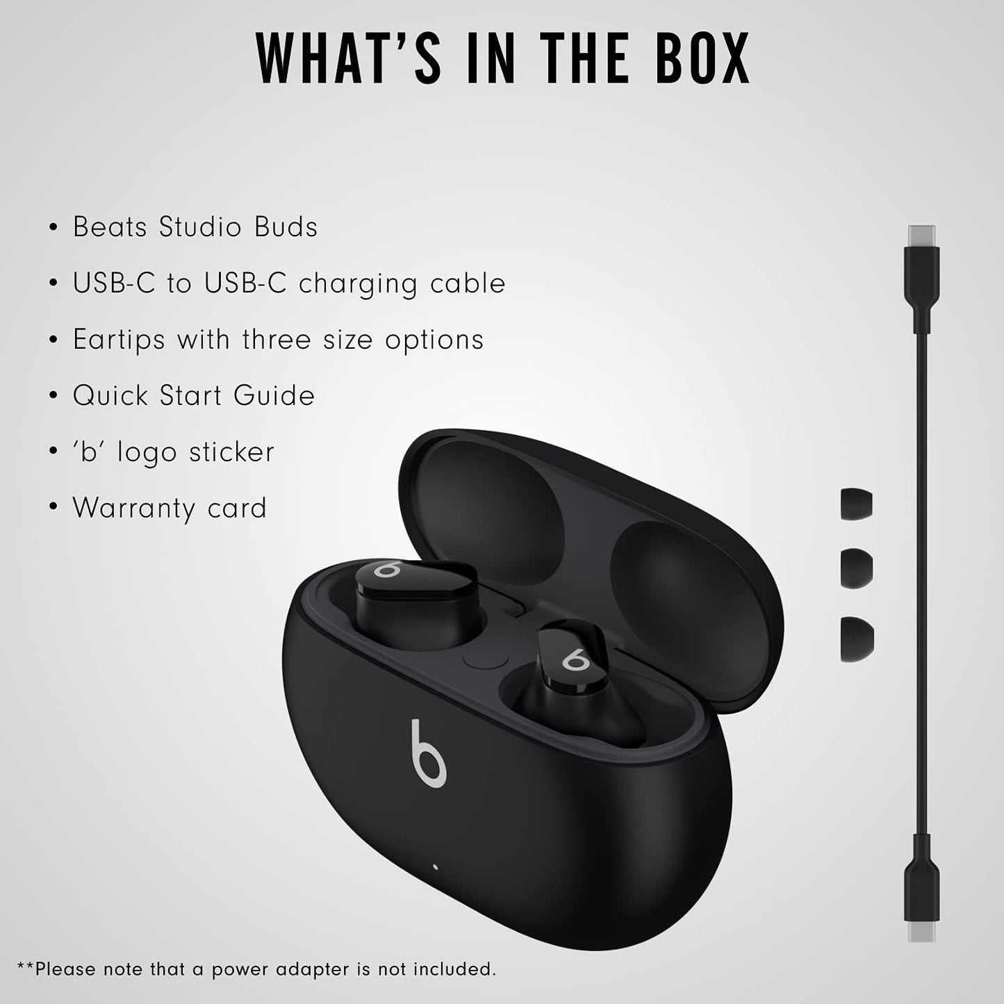 Beats Studio Buds Noise Cancelling Wireless Earbuds Apple Android Black Mic