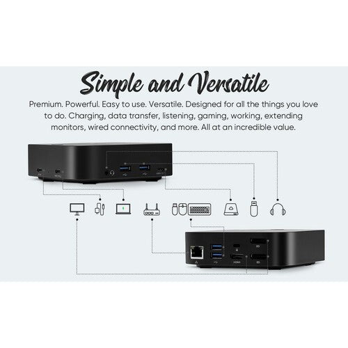 RVP+ Docking Station 3 Monitors USB C, 13-in-1, Triple Display-4K HDMI 5Gbps