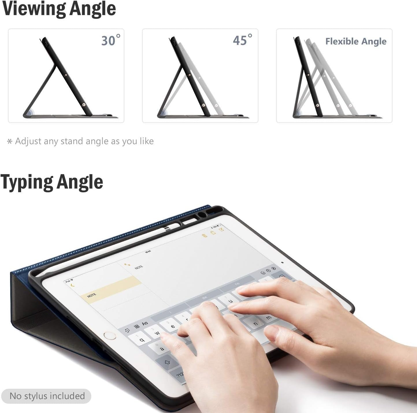 Antbox Case for iPad 9.7" Air 1/2 Pro 6th/5th Gen – Smart Cover w/ Pencil Holder