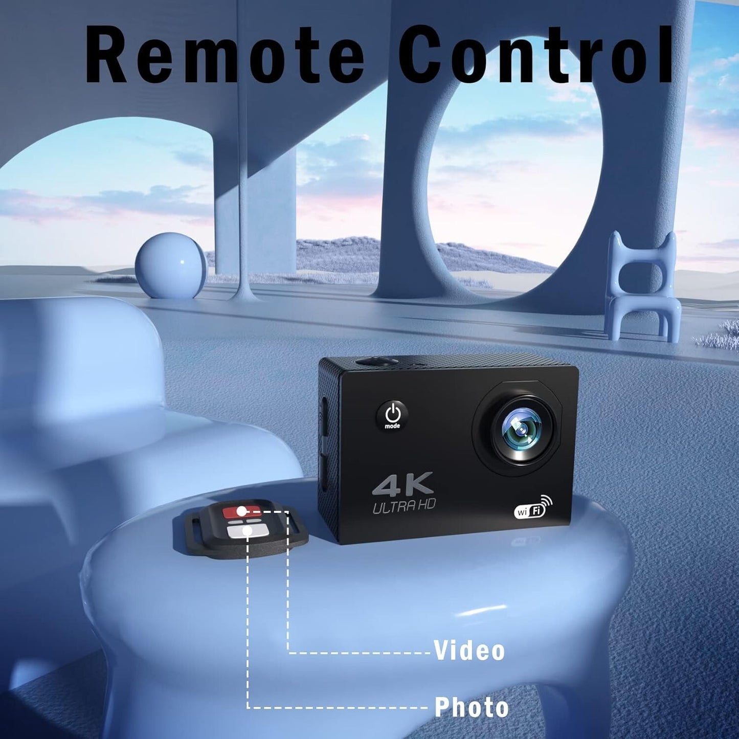 30FPS 98FT 4K Ultra HD Waterproof Cam Underwater SD Card