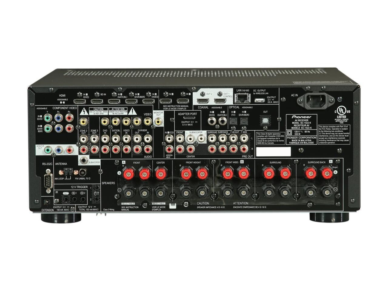 SC-1522-K 170 Pioneer 92 Channel Watt Receiver