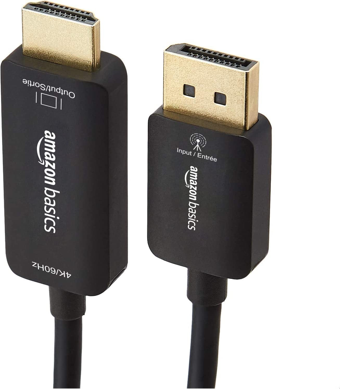 Amazon Basics 3ft DP to HDMI Cable – 1080p/4K@60Hz, Uni-Directional, Black