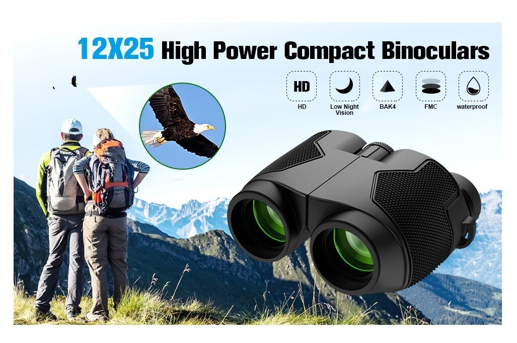 Jeacitory 12x25 Binoculars Clear Low Night Version Adults Kids