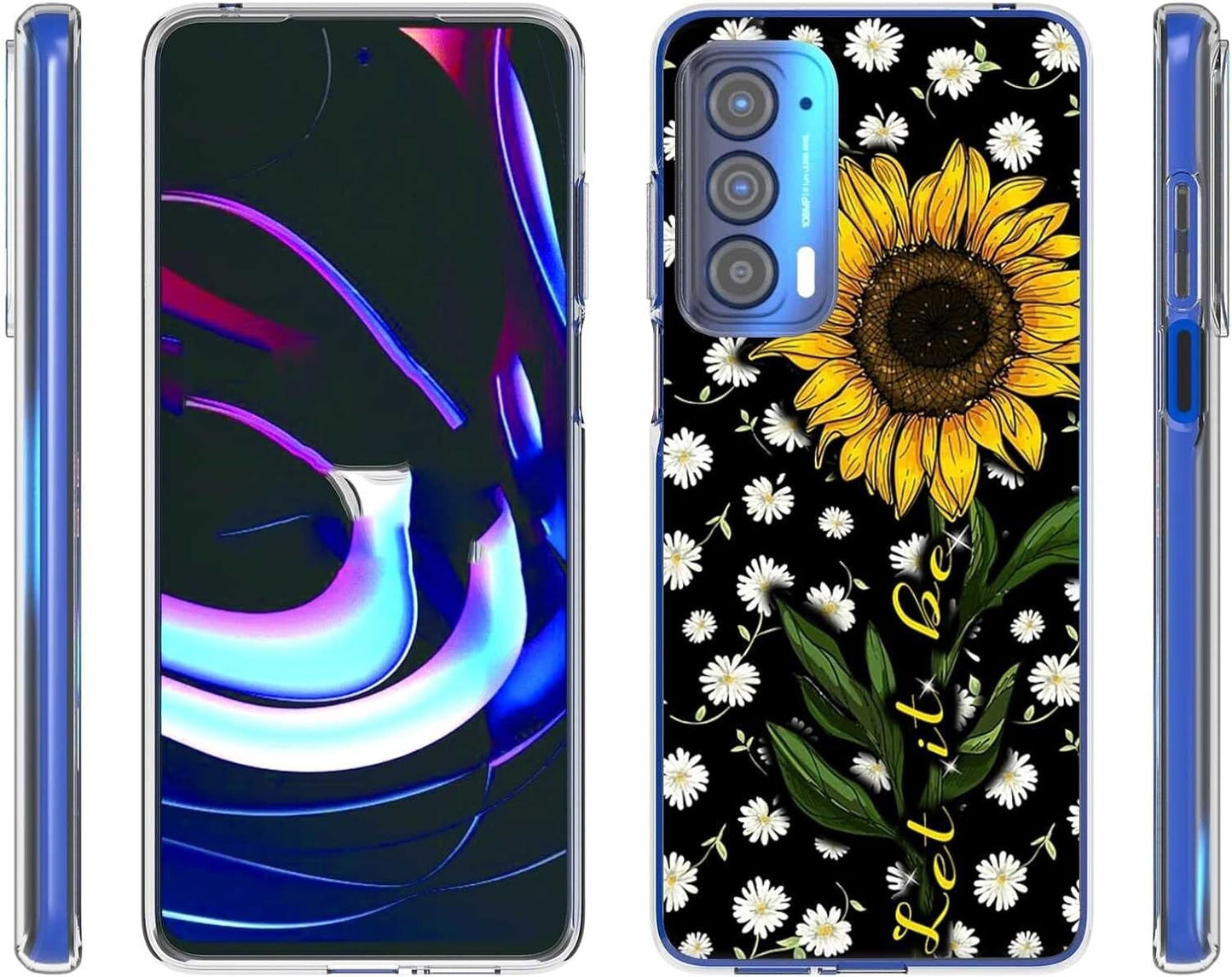 2021 Compatible w Moto Moto Edge Edge 5G UW Sunflower White Daisy Let it B