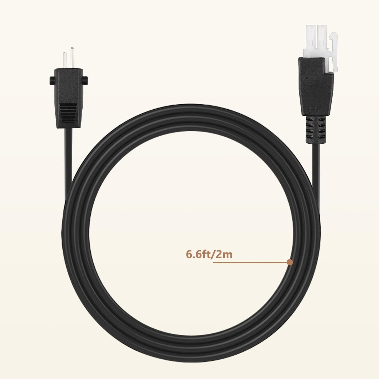 6.6ft Power Cord for Adjustable Bed Base – Replacement Input Cable, Black