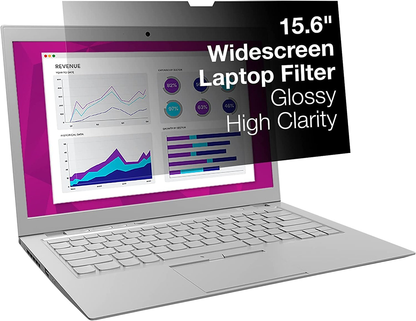 3M High Clarity Privacy Filter 156 Widescreen Laptop w Comply Attachments