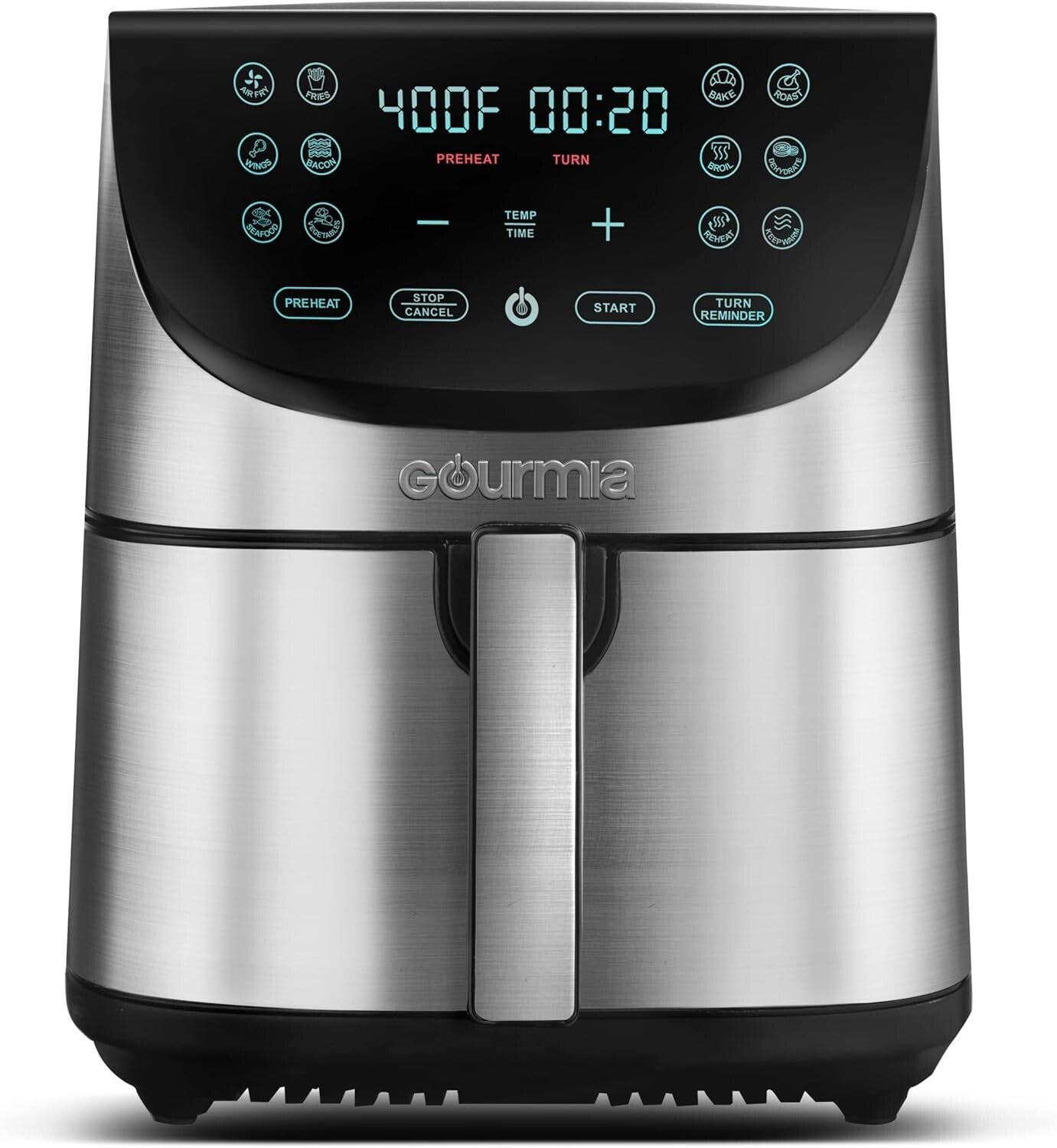 Gourmia Air Fryer Oven Digital Display 8 Quart Large AirFryer Cooker 12 Presets